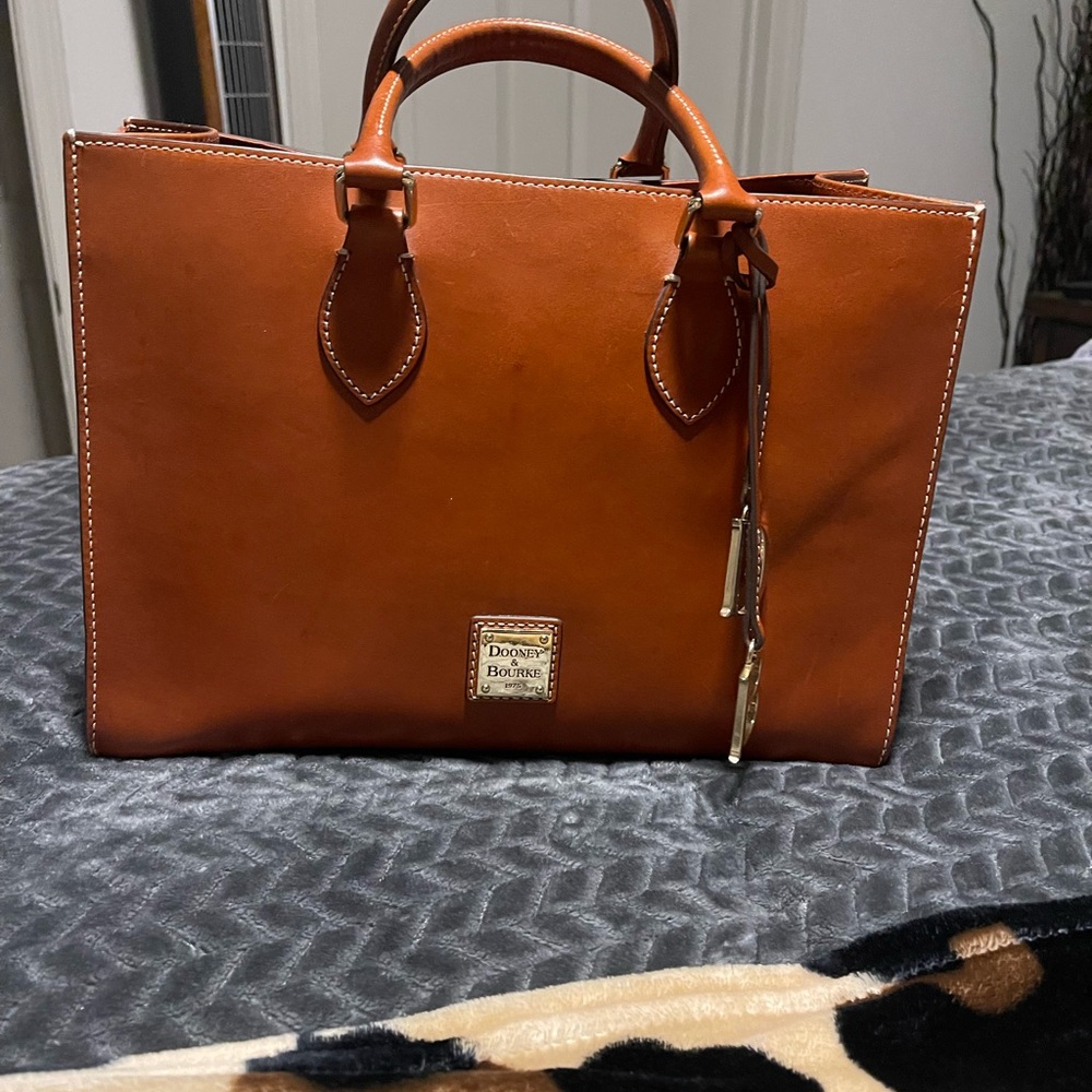 Dooney & Bourke Tan Satchel with Gold Hardware